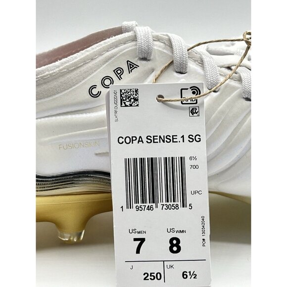 Adidas Copa Sense.1 SG Al Hilm Pack Mens 7 / Womens 8 Soccer Cleats White Gold main image 8